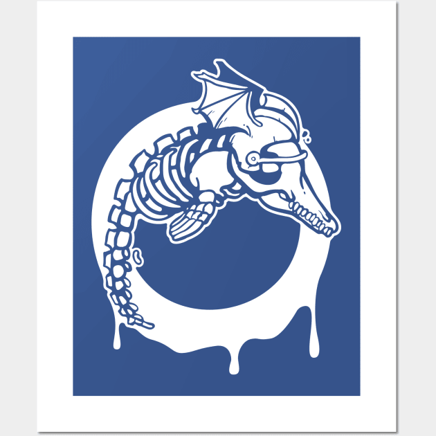 Reikland Undead Dolphins - White Design Wall Art by KarlderTolle